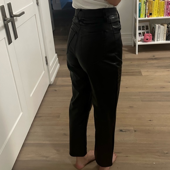 Curve Love Vegan Leather Ankle Straight Pant - Picture 3 of 3